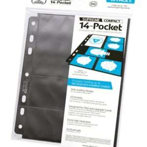 Ultimate Guard 14-Pocket Compact Pages Standard Size & Mini American Black (10) Ultimate Guard