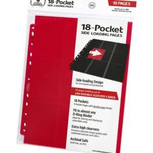Ultimate Guard 18-Pocket Pages Side-Loading Red (10) Ultimate Guard