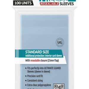 Ultimate Guard Precise-Fit Sleeves Resealable Standard Size Transparent (100) Ultimate Guard