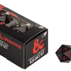 Ultra Pro Dadi Dungeons & Dragons D20 Metal Black E Red Dungeons & Dragons - Giochi Da Tavolo/societa'