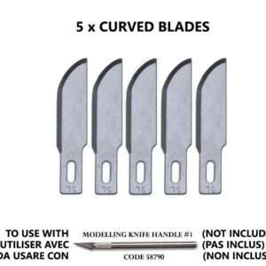 VALLEJO CURVED BLADES(5) FOR NO.1 HANDLE ACCESSORI PER MODELLISMO VALLEJO