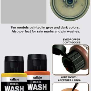 VALLEJO MODEL WASH LIGHT GREY 76515 COLORI VALLEJO