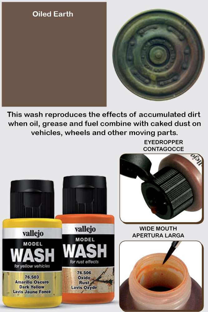 VALLEJO MODEL WASH OILED EARTH 76521 COLORI VALLEJO