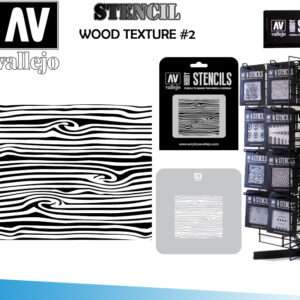 VALLEJO STENCIL STTX007 WOOD TEXTURE 2 ACCESSORI PER MODELLISMO VALLEJO