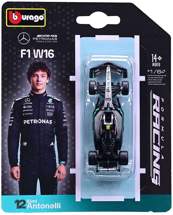F1 MERCEDES-AMG F1 W16 25 ANTONELLI BLISTER -12 SCALA 1:64 ALTRI BRAND - GIOCATTOLI VARI