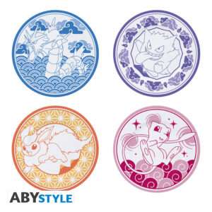 Pokemon  Set Di 4 Piatti Stile Giapponese Abystyle