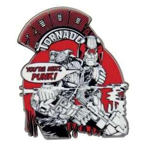 2000 Ad Spilla Badge Judge Dredd You're Next Punk Edizione Limitata Fanattik