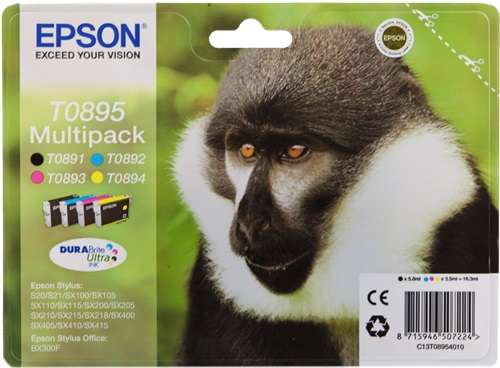 Multipack Originale B/C/M/Y (T0895)