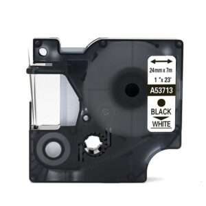 Nastro Compatibile (24mm x 7mt) Nero/Bianco