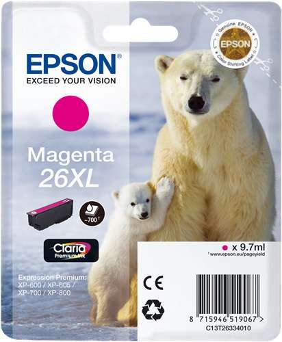 Cartuccia Originale Magenta (26XL)