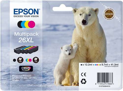 Multipack Originale B/C/M/Y (26XL)