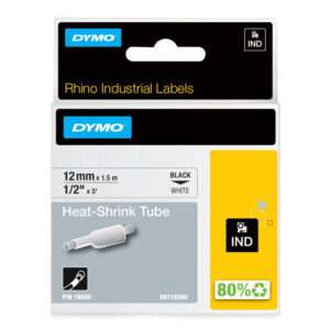 Guaina termorestringente Dymo RHINO 18055 12 mm x 1,5 m - nero/bianco (S0718300)
