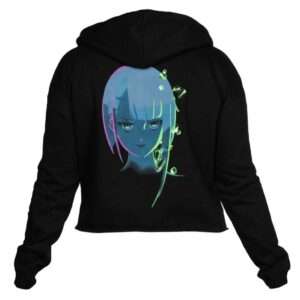 Cyberpunk Edgerunners Neon Lucy Crop Felpa Con Cappuccio L Felpa Devplus