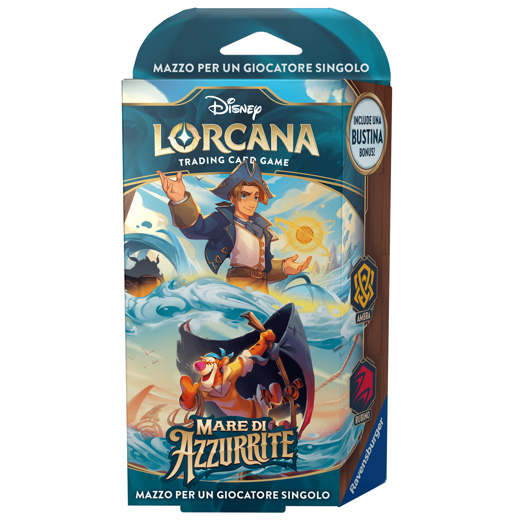 Disney Lorcana Mare di Azzurrite Starter Deck Ambra/Rubino ITA Ravensburger