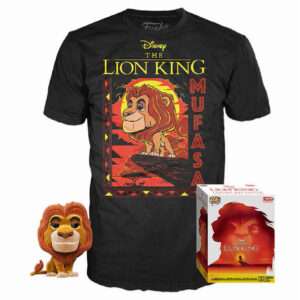 Disney Set Pop Figure e T-Shirt Il Re Leone Mufasa 9 Cm Tg S Funko