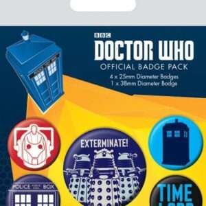 Doctor Who Pin-Back Buttons 5-Pack Exterminate Pyramid International
