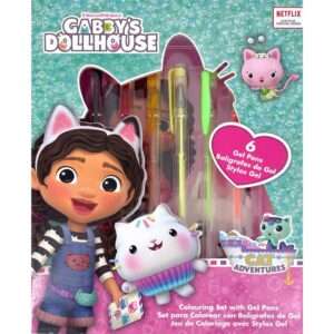Gabbys Dollhouse Agenda + 6 Gel Penne Set Bambino Licensing