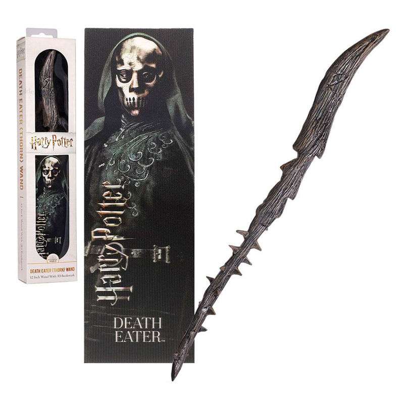 Harry Potter Bacchetta Magica Mangiamorte + Segnalibro 3D 30 cm Noble Collection