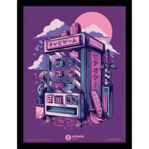 Ilustrata Retro Vending Machine Da Collezioneprint Framed Stampa Con Cornice Pyramid International