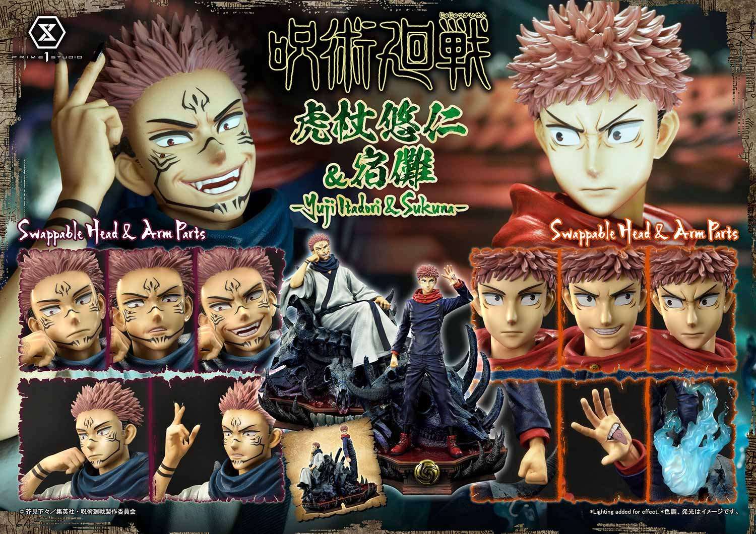 Jujutsu Kaisen Yuji E Sukuna Statua Set Statua Prime 1 Studio