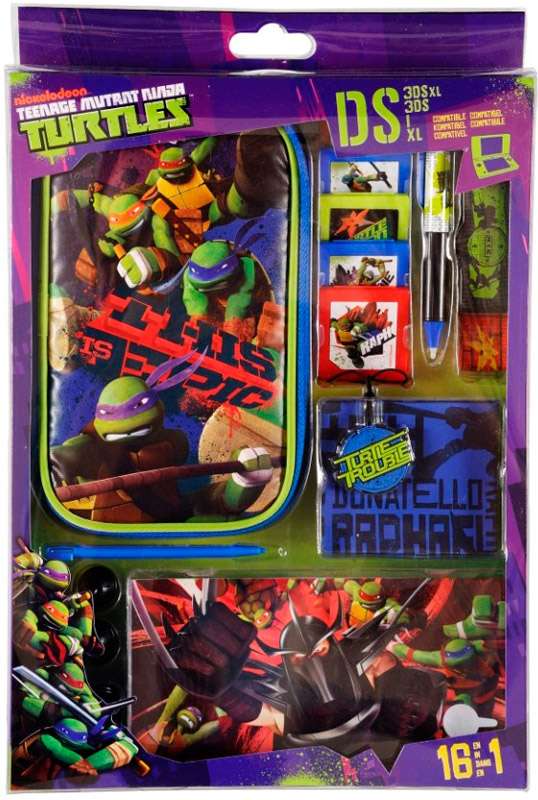 KIT 16 ACCESSORI NINJA TURTLES ALL DS CUSTODIE/PROTEZIONE