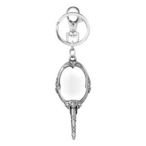 La Bella E La Bestia Pewter-portachiavi Mirror Con Figure Int.