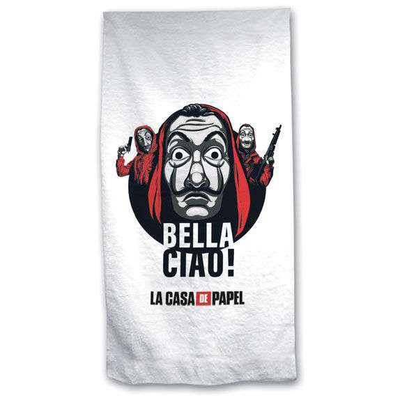 La Casa di Carta Telo Mare Asciugamano Microfibra Bella Ciao Money Heist