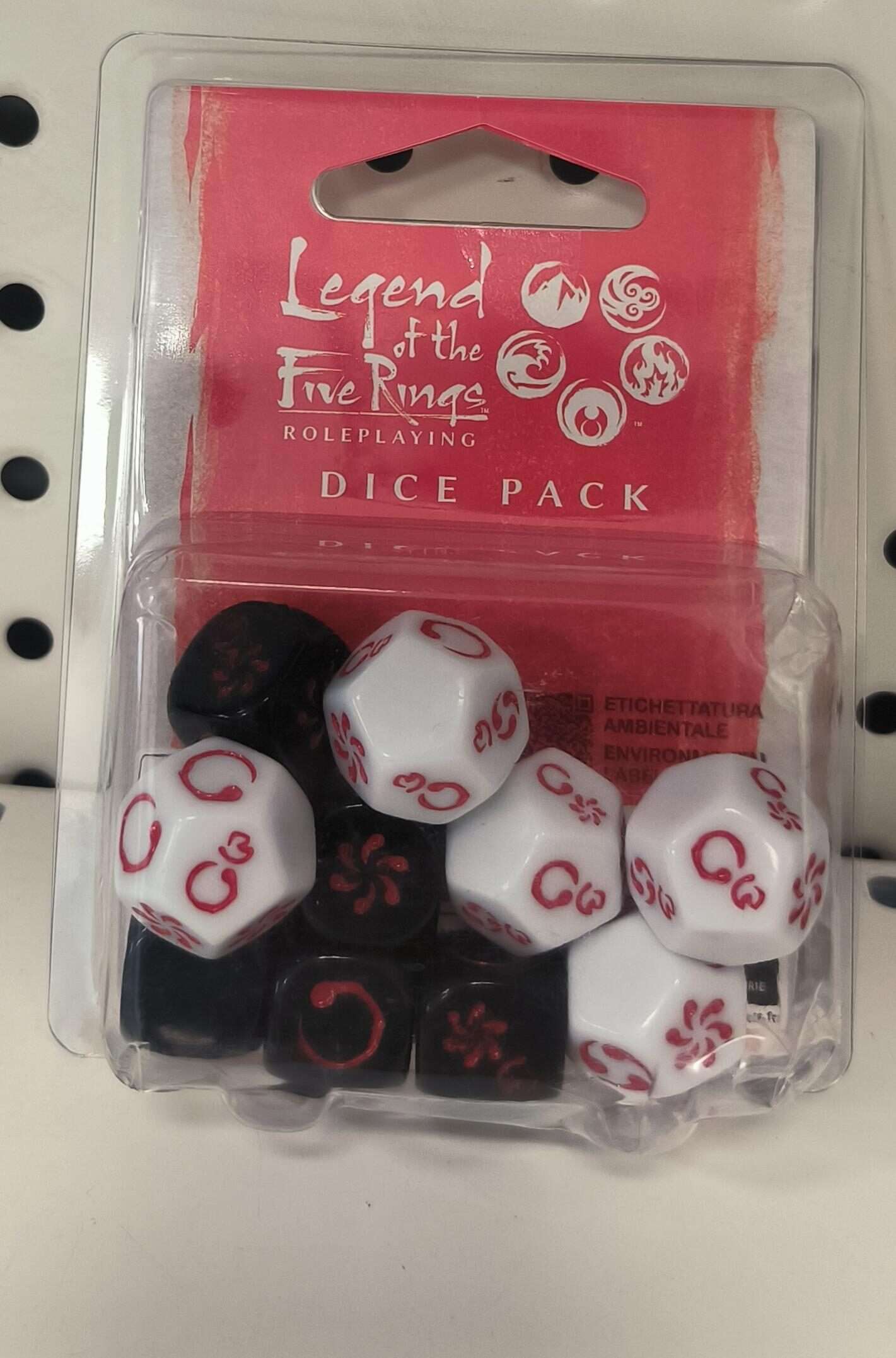 La Leggenda Dei 5 Anelli GDR Set di Dadi Accessorio Gioco di Ruolo Scatola Rovinata
