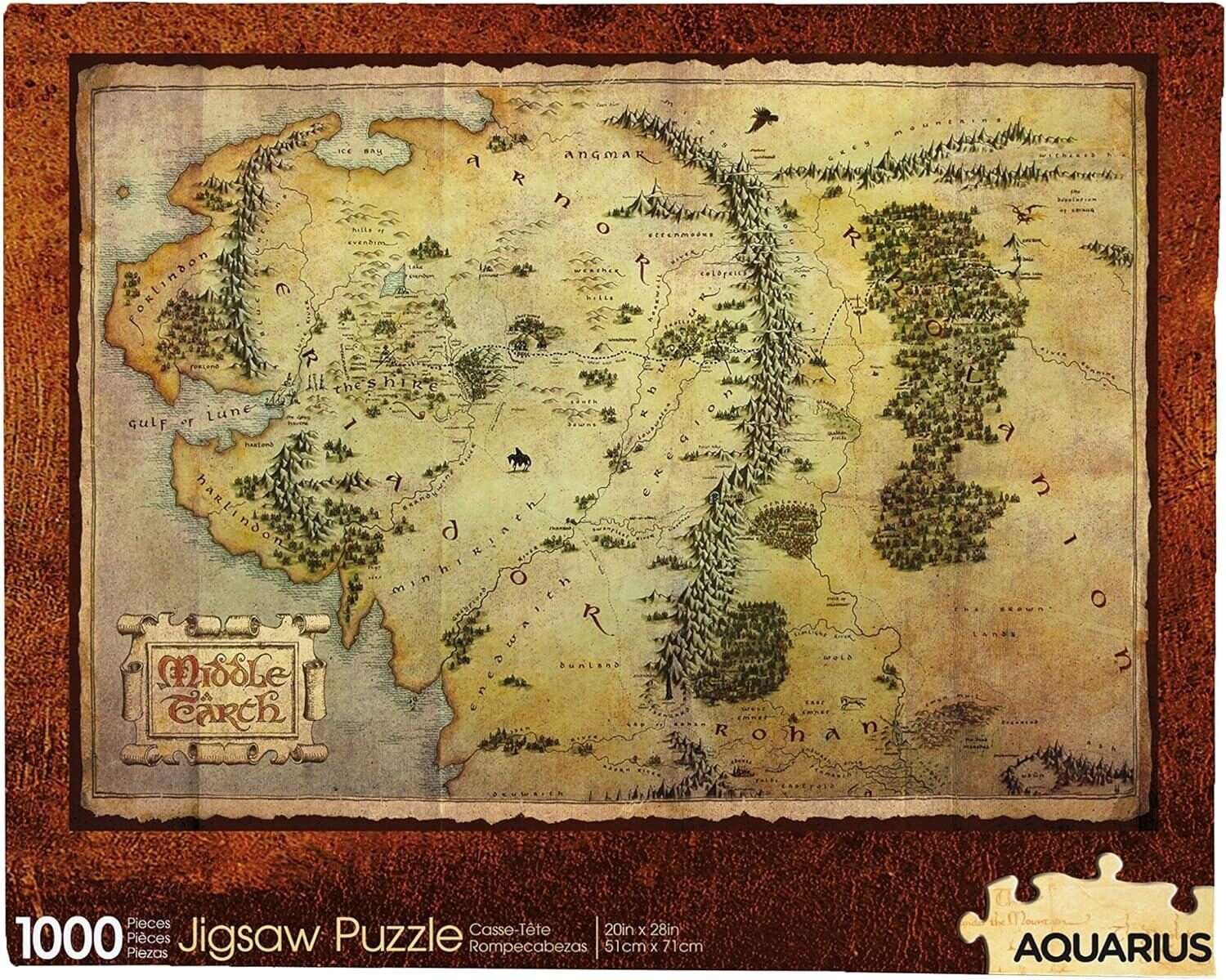 Lo Hobbit Map Puzzle da 1000 Pezzi 71 x 51 cm - Aquarius Scatola Rovinata