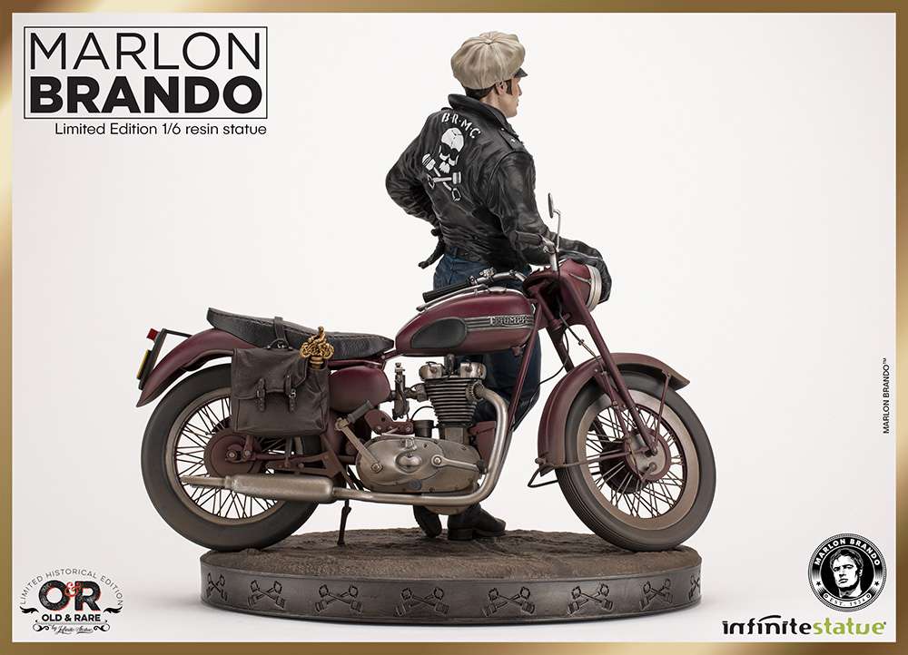 Marlon Brando Statua Resina Old & Rare W/bike 1/6 30 Cm Infinite Statue