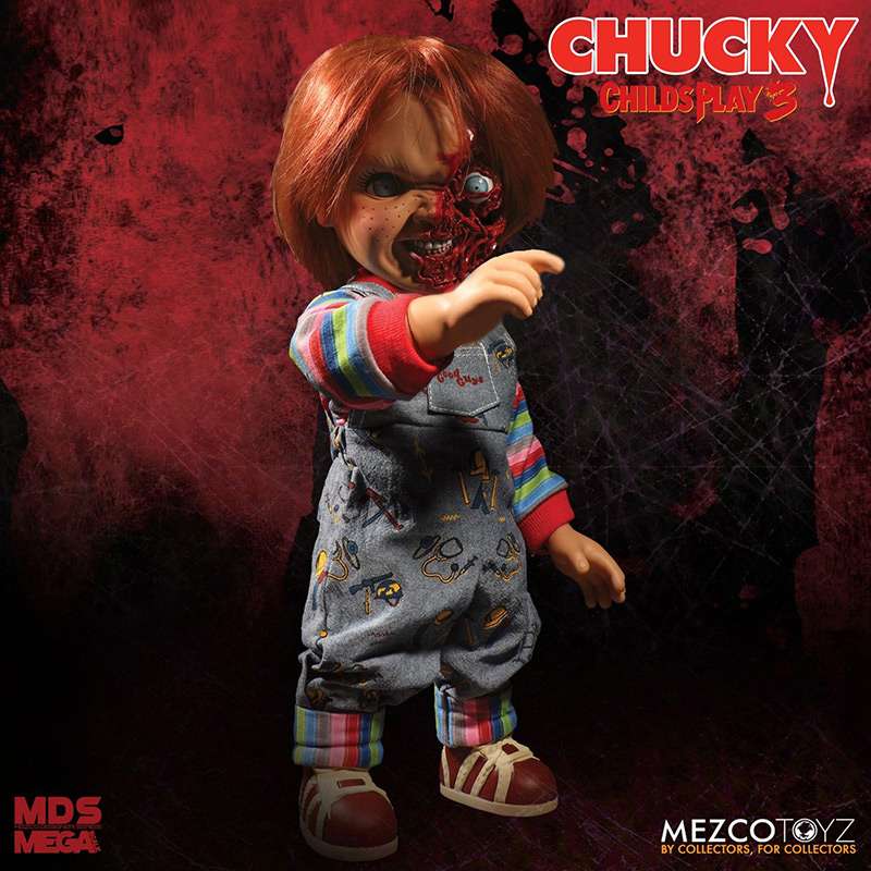 Mezco Toys Bambino Play 3 Pizza Face Chucky Talking Action Figure