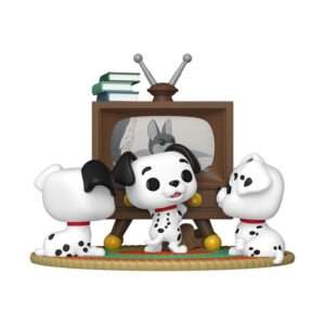 One Hundred E One Dalmatians Pop Moment Vinile Figures Rolly, Patch & Lucky Con Tv 9 Cm Funko