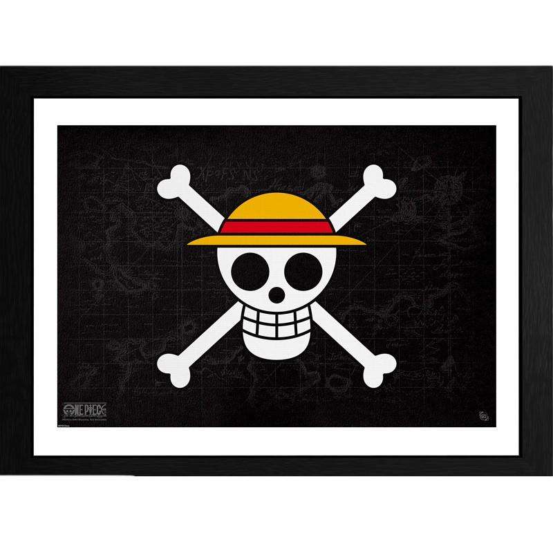 One Piece Framed Print Teschio Jolly Roger 30 x 40 Cm Abystyle