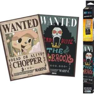 One Piece Set 2 Poster Ricercati "Wanted Brook & Chopper" Chibi 52 x 35 cm Gadget