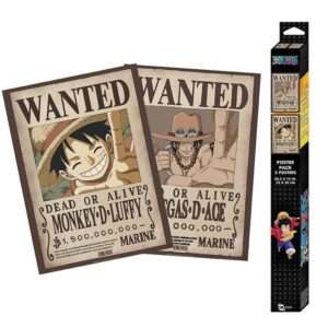 One Piece Set 2 Poster Ricercati "Wanted Luffy & Ace" 52 x 38Cm AbyStyle