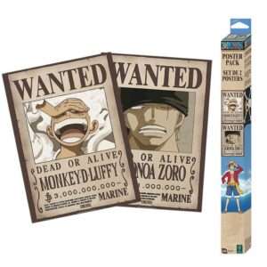 One Piece Set 2 Posters Chibi 52x38 Cm Wanted Luffy & Zoro Abystyle