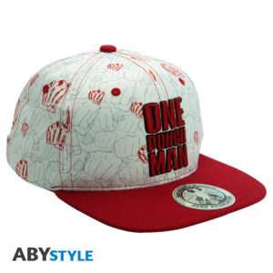 One Punch Man - Cappellino Snapback - Beige & Red - Punches