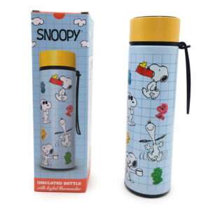 Peanuts Snoopy & Woodstock Thermos Acciaio Inossidabile Bottiglia Thermometer 450ml Puckator