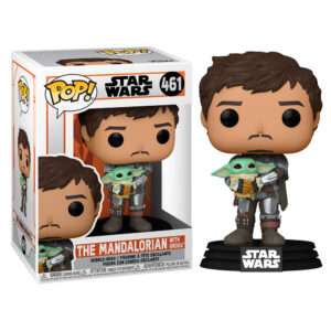 Pop Figura Star Wars Mandalorian Mando Holding Bambino Funko