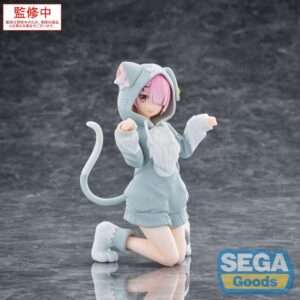 Re:zero Starting Life In Another World Yumemirize Pvc Statua Ram Mofumofu Pack 11 Cm Sega