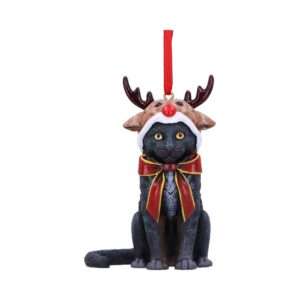 REINDEER CAT HANGING ORNAMENT Decorazioni Natalizie Nemesis Now