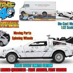 Ritorno Al Futuro Part I - 1982 De Lorean Dmc 12 Con Frost Effect -  40th Anniversary Edizione Limitata 1:32 Die-cast Model