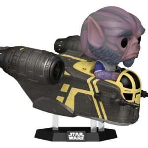 Star Wars: The Mandalorian E Grogu Pop! Rides Deluxe Vinile Bobblehead Figura Zeb Orrelios In The Razor Crest 9 Cm Funko