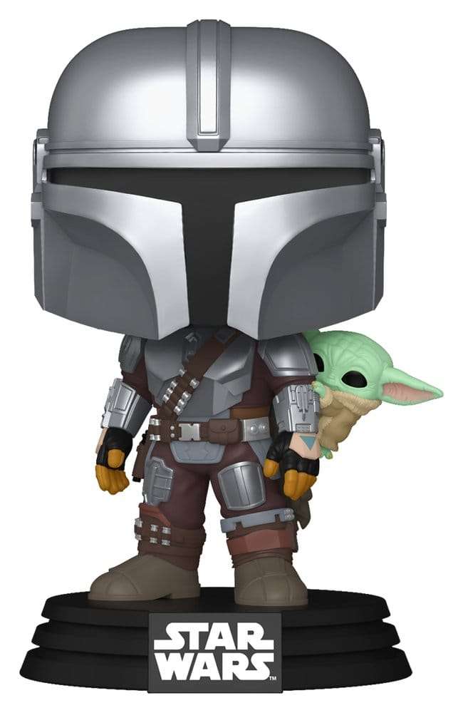 Star Wars: The Mandalorian E Grogu Pop! Vinile Bobblehead Figura The Mandalorian Con Grogu 9 Cm Funko