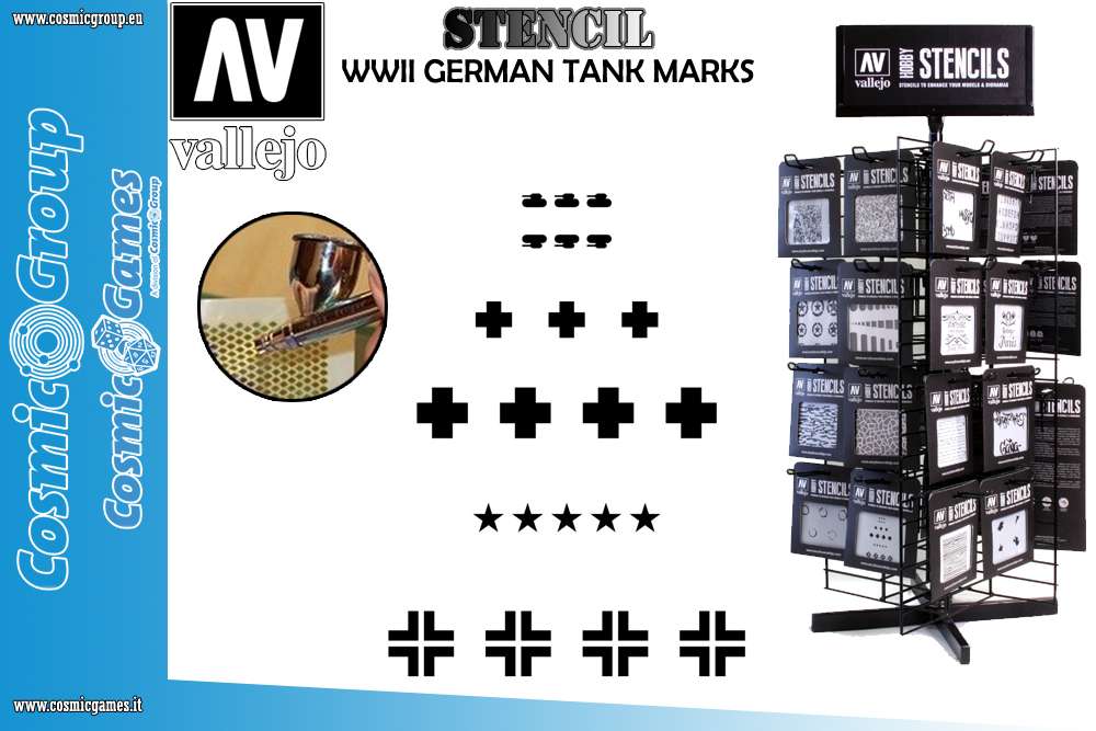 STENCIL STAFV001 WWII GERMAN TANK MARKS ACCESSORI PER MODELLISMO VALLEJO VALLEJO