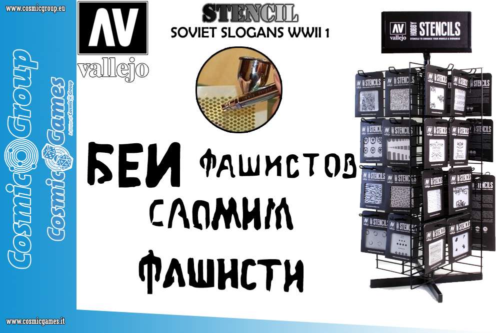 STENCIL STAFV004 SOVIET SLOGANS WWII 1 ACCESSORI PER MODELLISMO VALLEJO VALLEJO