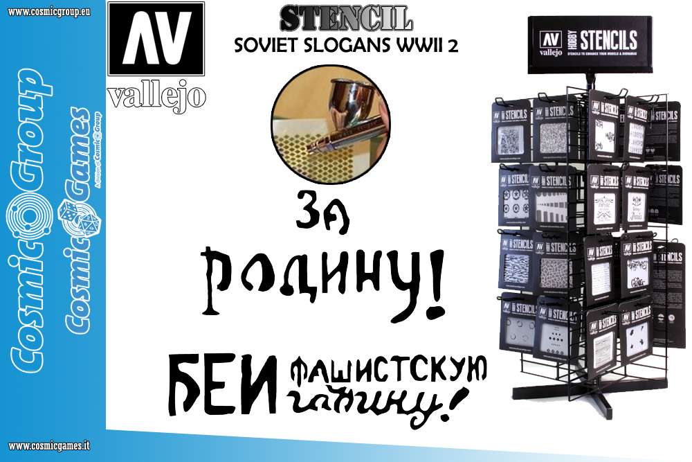 STENCIL STAFV005 SOVIET SLOGANS WWII 2 ACCESSORI PER MODELLISMO VALLEJO VALLEJO