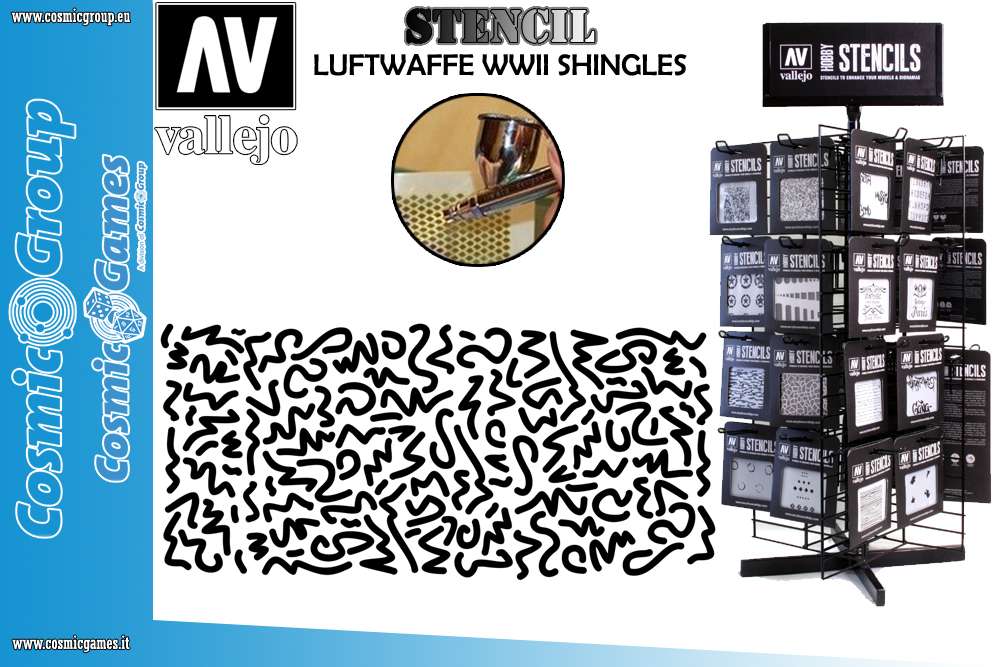 STENCIL STCAM001 LUFTWAFFE WWII SHINGLES ACCESSORI PER MODELLISMO VALLEJO VALLEJO