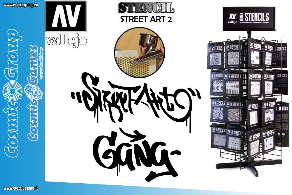 STENCIL STLET004 STREET ART 2 ACCESSORI PER MODELLISMO VALLEJO VALLEJO