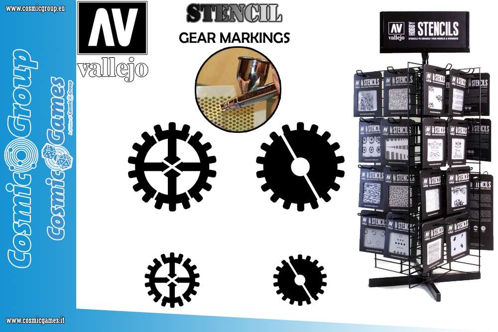 STENCIL STSF001 GEAR MARKINGS 125 ACCESSORI PER MODELLISMO VALLEJO VALLEJO